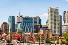 城市景观图像布里斯班天际线市中心布里斯班澳大利亚