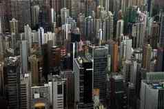 视图当代塔现代大都市日光在香港香港高层建筑建筑现代大都市人口密度问题