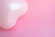 粉红色的气球形状心粉红色的背景婚礼概念情人节一天照片区情人横幅前视图的地方文本
