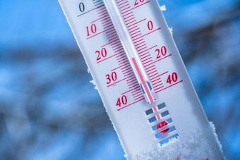 温度计谎言雪冬天显示负温度气象条件严厉的气候冬天低空气环境温度冻结冬季