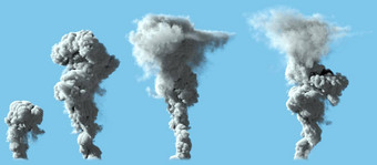 图片固体明亮的烟列火山大工业爆炸灾难概念工业插图