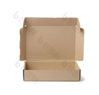 开放棕色（的）纸板纸盒子孤立的白色背景