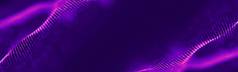 未来主义的波紫色的技术光霓虹灯背景数字技术音乐背景电脑网络技术数字科学概念数字技术背景