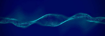 蓝色的技术背景波蓝色的几何背景数字技术音乐背景电脑网络技术数字科学概念声音波流