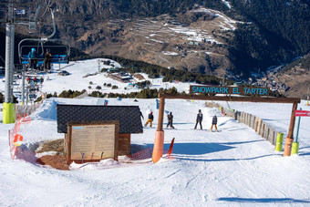 雪公园格兰瓦利拉滑雪度假胜地冬天