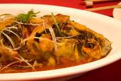 甜蜜的酸鱼四川风格中国人烹饪