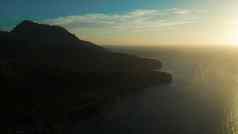 日落海岸热带岛甘米银岛菲律宾