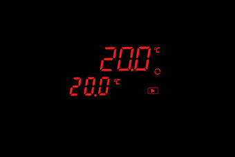 数字温度计设备显示度摄氏度黑色的背景数字显示度温度计