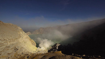 火山火山口硫开采