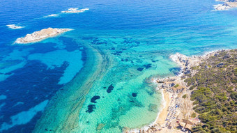 空中视图tigania海滩希腊