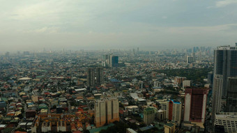 城市马尼拉资本菲律宾现代建筑空中视图