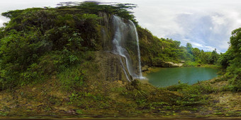 美丽的热带瀑布闪电闪电瀑布保和菲律宾虚拟现实