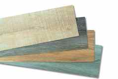 乙烯基瓷砖堆栈样本集合室内设计师木模式乙烯基瓷砖乙烯基地板材料孤立的白色背景聚合物乙烯基表集首页地板上聚氯乙烯材料