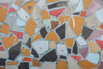色彩斑斓的陶瓷马赛克地板上墙马赛克前视图浴室厨房地板上墙设计的想法重用破碎的瓷砖室内设计彩色的东部陶器