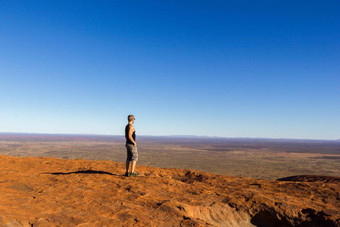 旅游厄倪俄视图乌奴奴徒步旅行乌奴奴艾尔斯岩石红色的中心澳大利亚澳大利亚