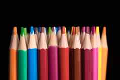 集彩色的铅笔文具很多色彩斑斓的铅笔表格画视觉艺术包