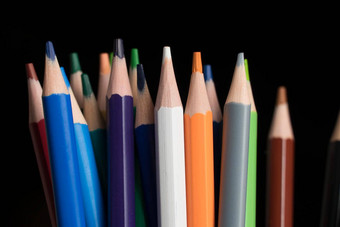 集彩色的铅笔文具很多色彩斑斓的铅笔表格画<strong>视觉艺术</strong>包