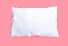 白色枕头粉红色的背景