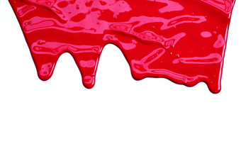 油漆红色的颜色滴颜色裁剪白色