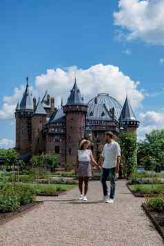 城堡她utrecht视图她城堡荷兰城堡她位于utrecht荷兰当前的建筑建原始城堡日期