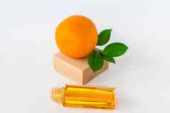 橙色石油身体橙色白色背景有机水疗中心化妆品Herbal成分