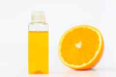 橙色石油身体减少橙色白色背景有机水疗中心化妆品Herbal成分