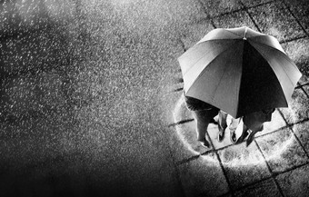 黑色的白色照片商人庇护伞