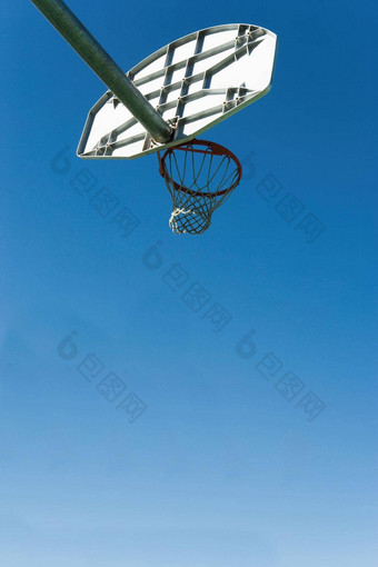 低的角度视图篮子球网希望篮板