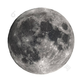 完整的月亮望远镜孤立的白色