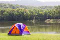 圆顶帐篷野营森林野营网站