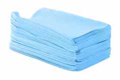 堆栈蓝色的liquidlesspowderless洗衣洗涤剂广场表孤立的白色背景