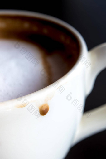 杯热牛奶咖啡软泡沫白色陶瓷杯