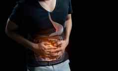 男人。腹部疼痛照片大肠身体胃痛腹泻症状月经期抽筋食物中毒健康护理概念