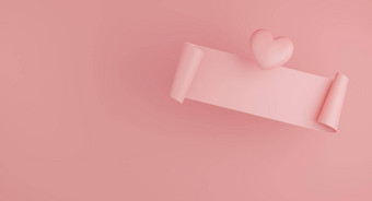 情人节一天概念粉红色的<strong>心气球</strong>横幅粉红色的背景呈现