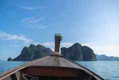 头木长跟踪船之旅标题美丽的岛屿泰国旅程船旅行概念