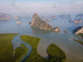 空中视图喘气俄罗斯湾美丽的视图喘气俄罗斯湾萨米什么时候的观点泰国