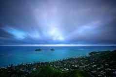 Cloudscapelanikai海滩莫库鲁阿岛屿o’ahu夏威夷
