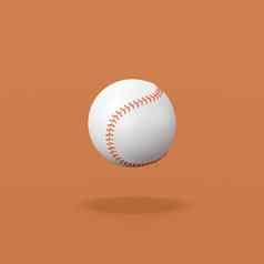 棒球球橙色背景