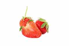 草莓孤立的白色背景夏天甜蜜的水果浆果