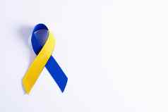 并发症状一天蓝色的黄色的丝带意识支持病人疾病残疾