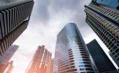 常见的现代业务摩天大楼高层建筑体系结构提高天空概念金融经济学