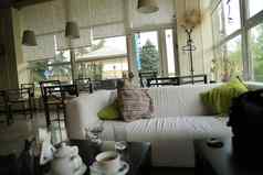 室内茶房间咖啡馆舒适的咖啡馆