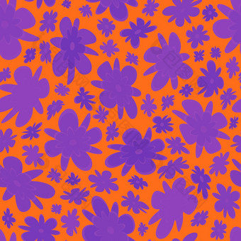 时尚的织物模式微型花夏天打印时尚设计图案分散随机优雅的模板时尚打印好时尚纺织织物礼物包装纸橙色淡紫色