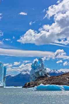 蓝色的冰川视图湖巴塔哥尼亚阿根廷南美国