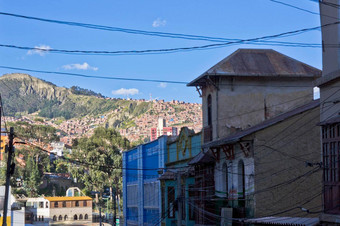 paz)视图<strong>砖房子</strong>山玻利维亚南美国
