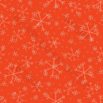 无缝的圣诞节模式涂鸦手随机画雪花包装纸礼物有趣的纺织织物打印设计装饰食物包装<strong>背景</strong>一年光栅复制<strong>珊瑚粉</strong>红色的