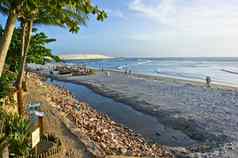 杰里科科拉热带海滩日落视图巴西南美国