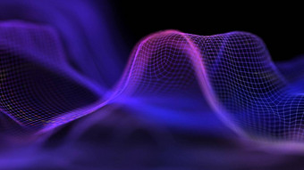 科技背景紫色的网络紫色的技术背景大数据霓虹灯背景的角度来看网络技术波声音