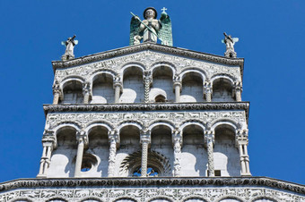 卢卡<strong>城市</strong>街视<strong>图文</strong>艺复兴时期的风格教堂意大利欧洲