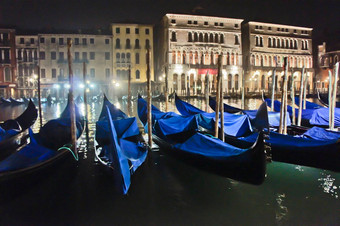 威尼斯城市<strong>大运</strong>河视图晚上意大利欧洲